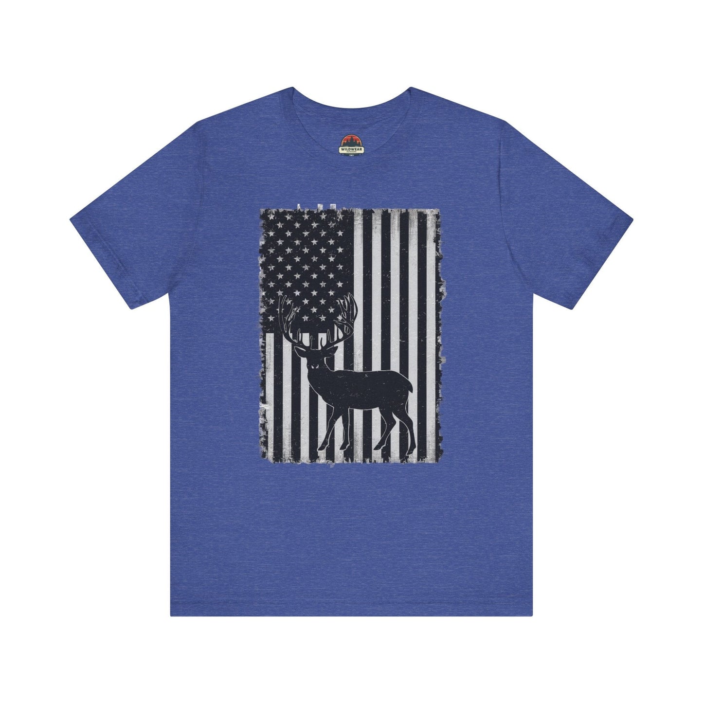 Flag and Buck Black and White Tee