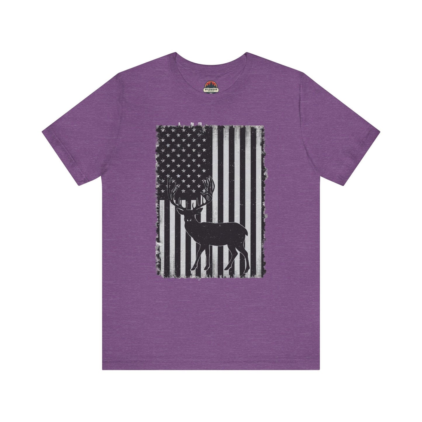 Flag and Buck Black and White Tee