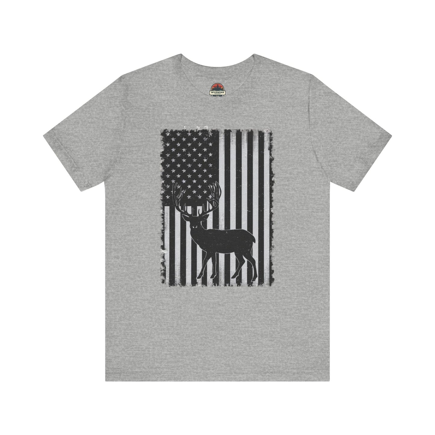 Flag and Buck Black and White Tee