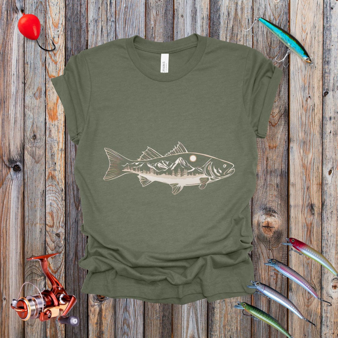 Trout With Mountains Tee