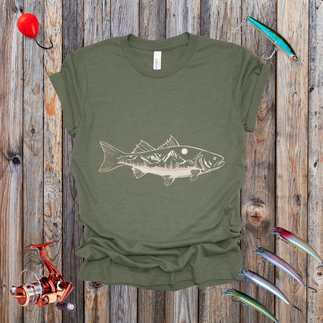 Trout With Mountains Tee