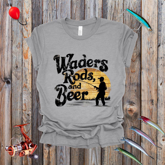 Waders Rods and Beer Tee