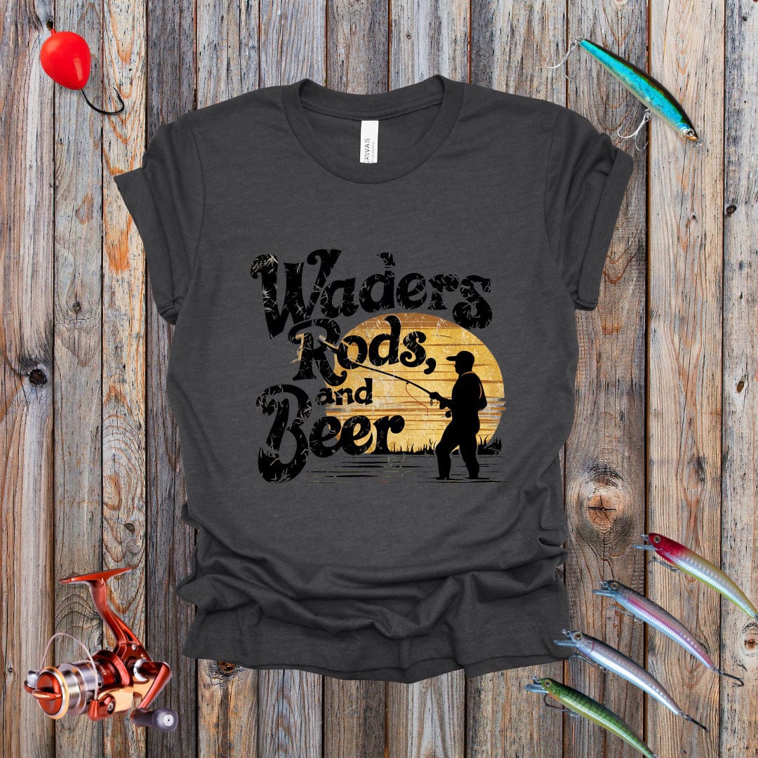 Waders Rods and Beer Tee